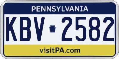 PA license plate KBV2582
