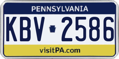 PA license plate KBV2586