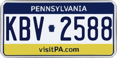 PA license plate KBV2588