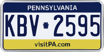 PA license plate KBV2595