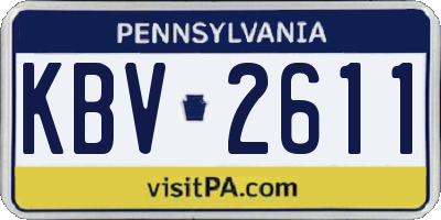 PA license plate KBV2611