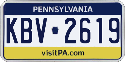 PA license plate KBV2619