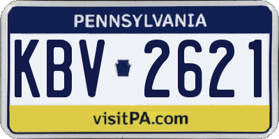 PA license plate KBV2621