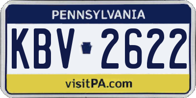 PA license plate KBV2622