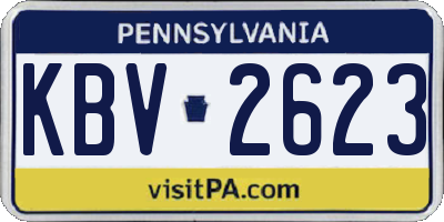 PA license plate KBV2623