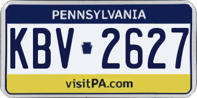 PA license plate KBV2627