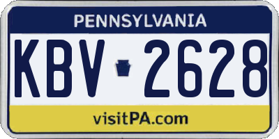 PA license plate KBV2628