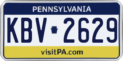 PA license plate KBV2629