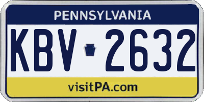 PA license plate KBV2632