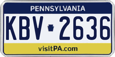 PA license plate KBV2636
