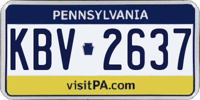 PA license plate KBV2637