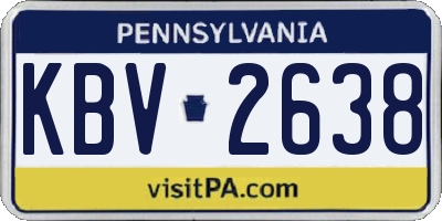 PA license plate KBV2638