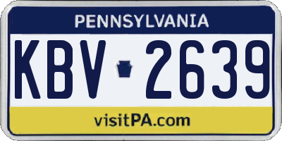 PA license plate KBV2639