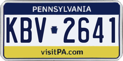 PA license plate KBV2641