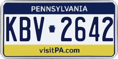PA license plate KBV2642