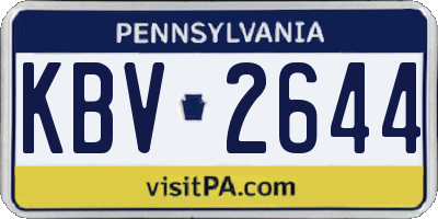 PA license plate KBV2644