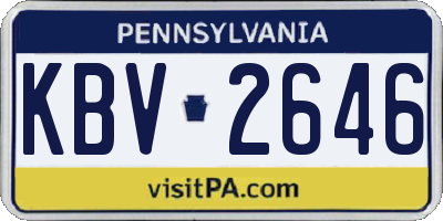 PA license plate KBV2646