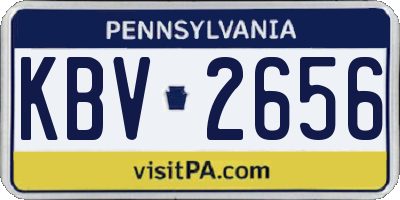 PA license plate KBV2656