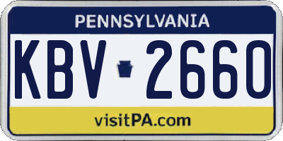 PA license plate KBV2660