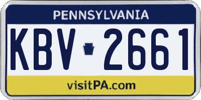 PA license plate KBV2661