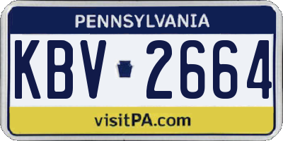 PA license plate KBV2664