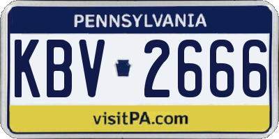 PA license plate KBV2666