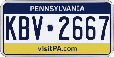 PA license plate KBV2667