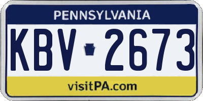 PA license plate KBV2673