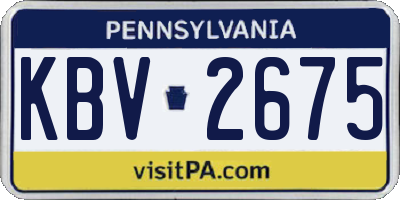 PA license plate KBV2675