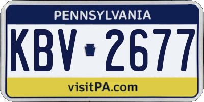 PA license plate KBV2677