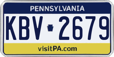 PA license plate KBV2679