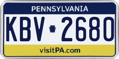 PA license plate KBV2680