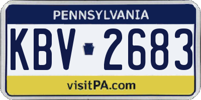 PA license plate KBV2683
