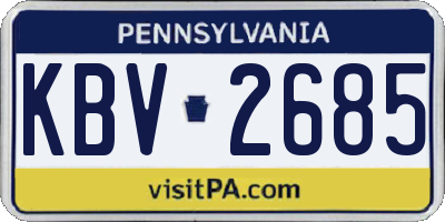 PA license plate KBV2685