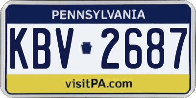 PA license plate KBV2687