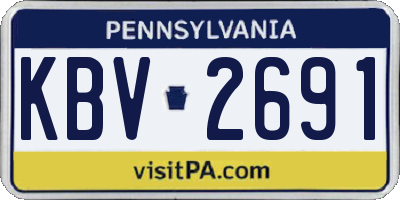 PA license plate KBV2691