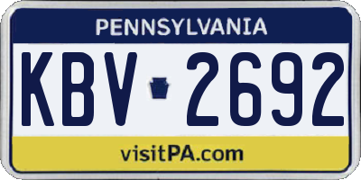PA license plate KBV2692