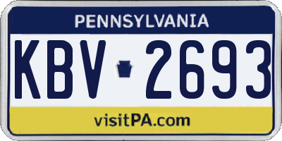 PA license plate KBV2693