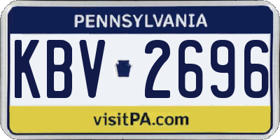 PA license plate KBV2696