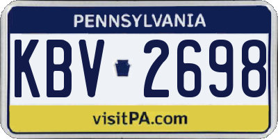 PA license plate KBV2698