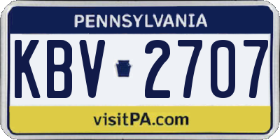 PA license plate KBV2707