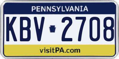 PA license plate KBV2708