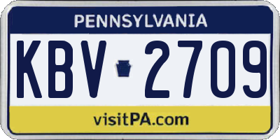 PA license plate KBV2709