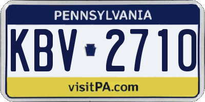 PA license plate KBV2710
