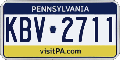 PA license plate KBV2711