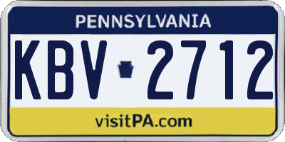 PA license plate KBV2712