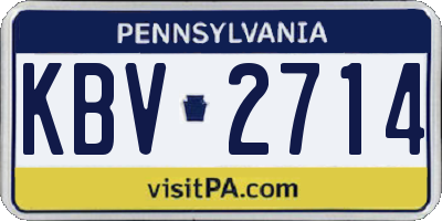 PA license plate KBV2714