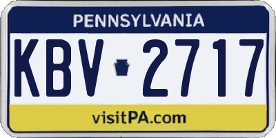 PA license plate KBV2717