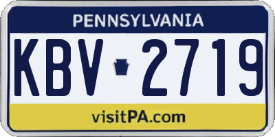 PA license plate KBV2719