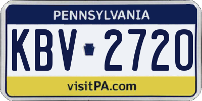 PA license plate KBV2720